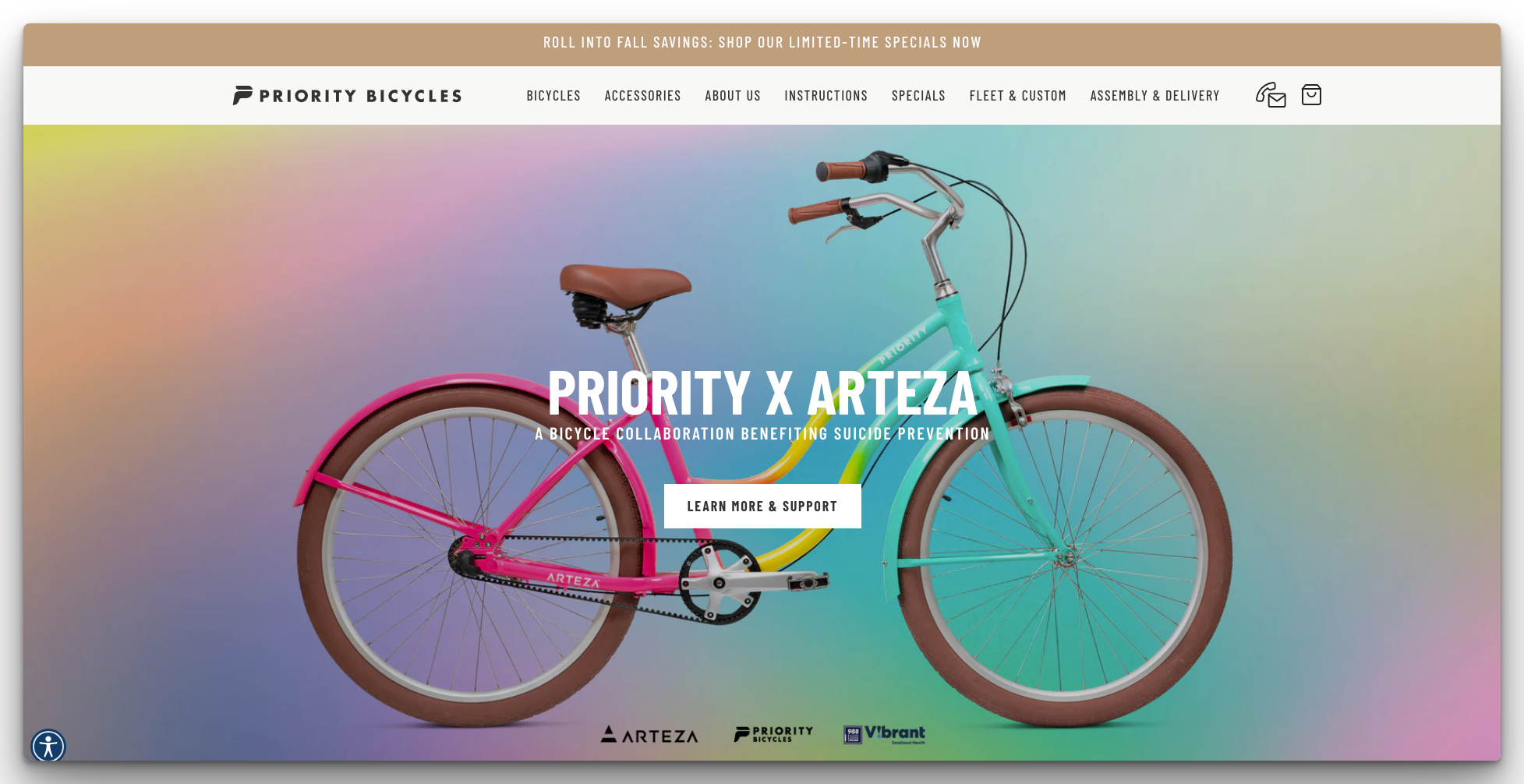 Priority Bicycles' Website