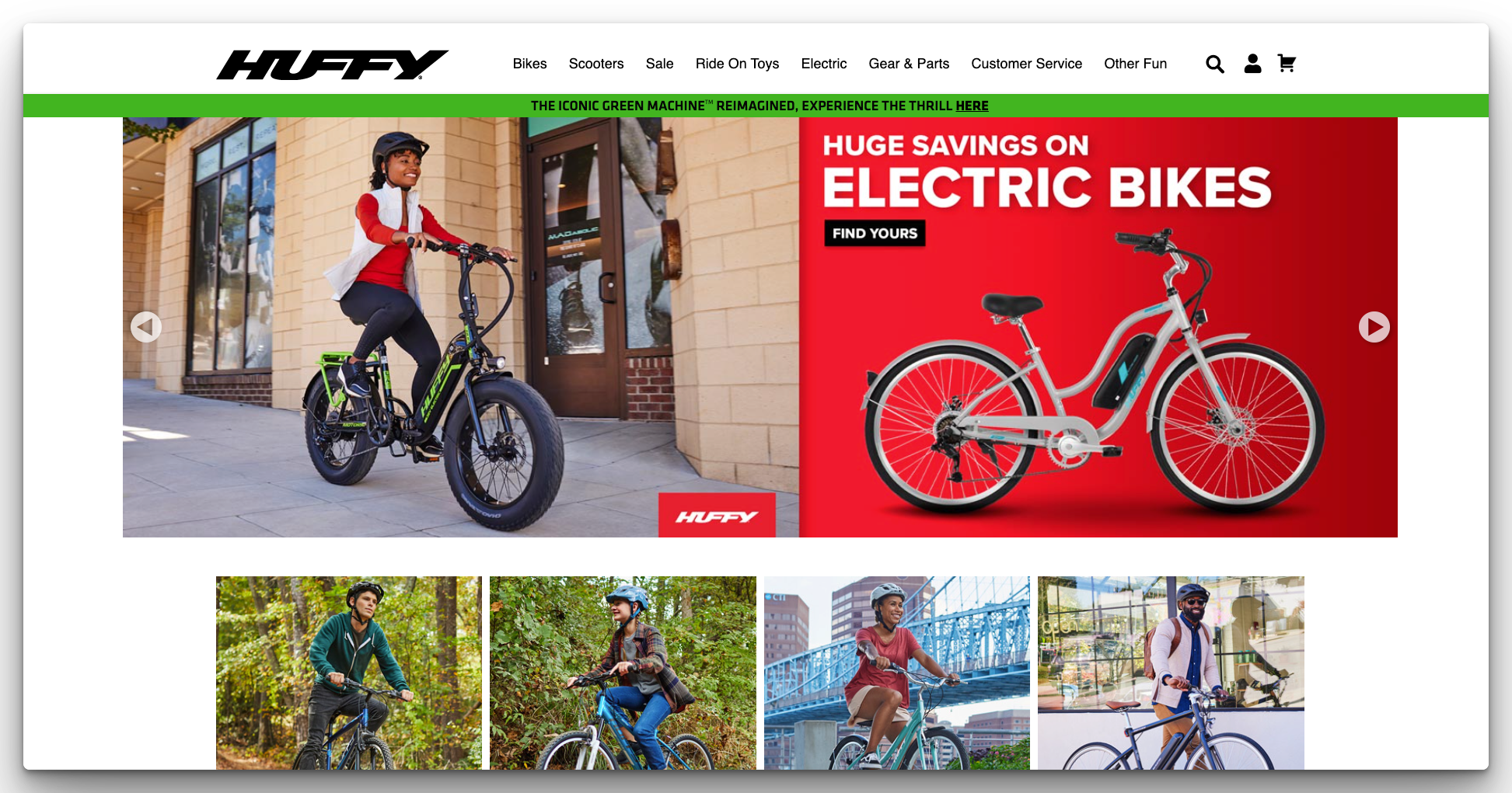 Huffy Bikes' Website
